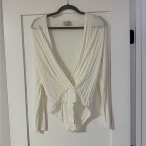 Women's Cream Wrap Top